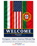 Portuguese Italian American Welcome Garden Flag – 12x18 Inch Heritage Yard Flag