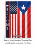 Puerto Rican American Welcome Garden Flag – 12x18 Inch Heritage Yard Flag