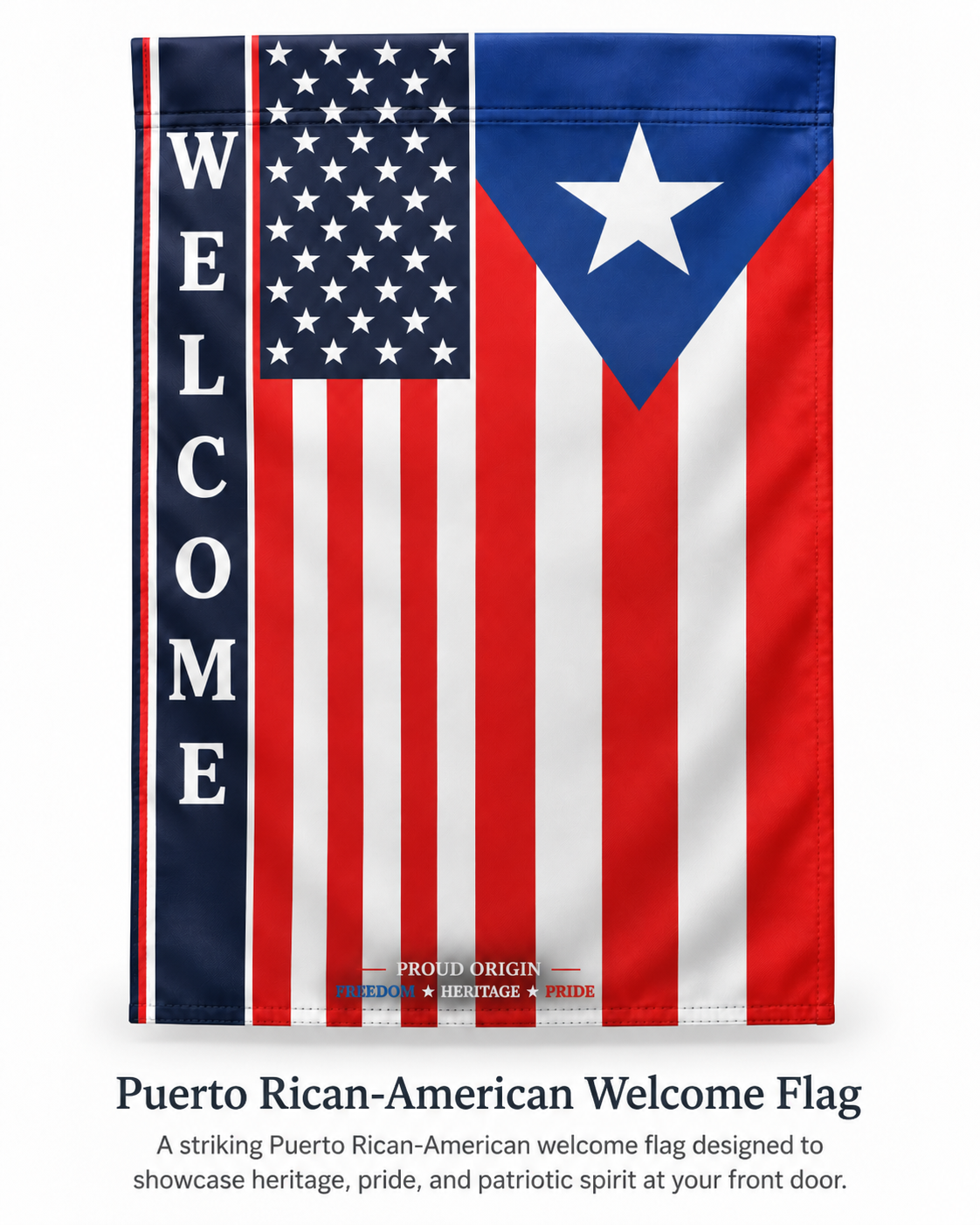 Puerto Rican American Welcome Garden Flag – 12x18 Inch Heritage Yard Flag